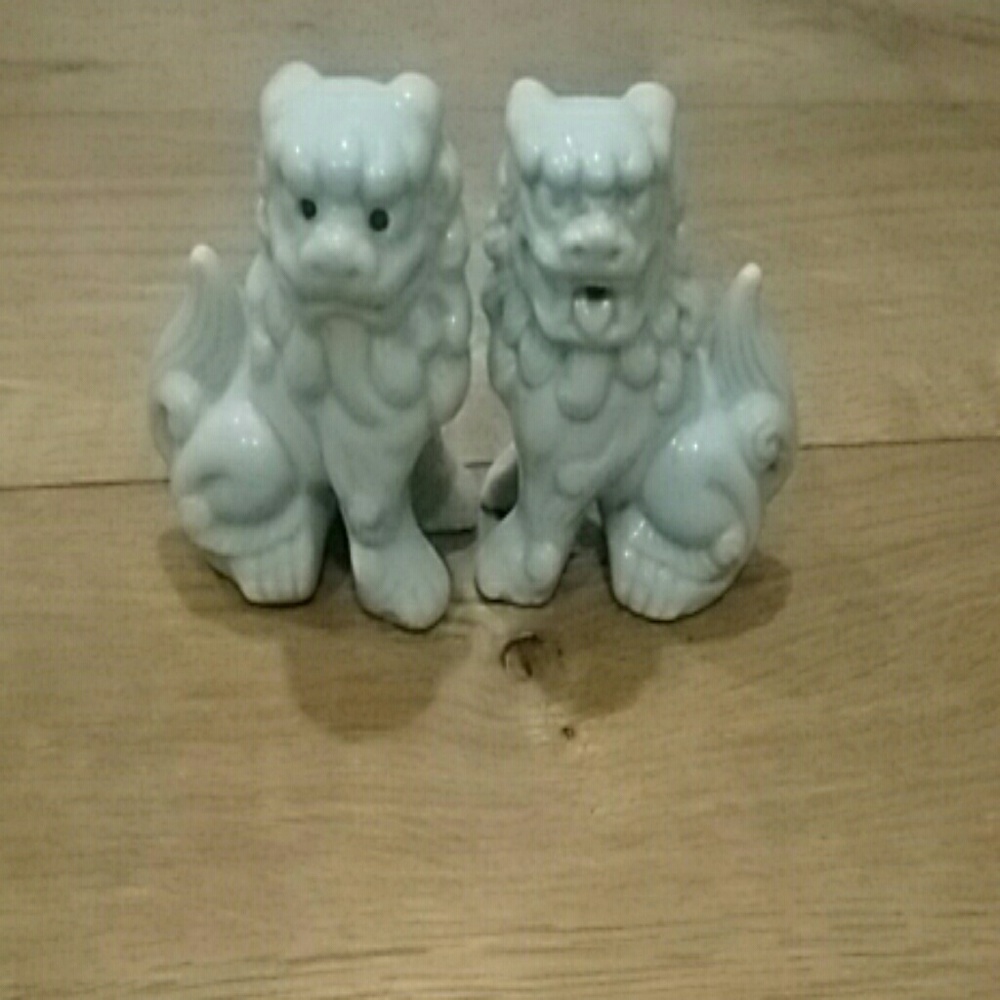 Chinese Lion Ceramic Salt and Pepper Shaker Set